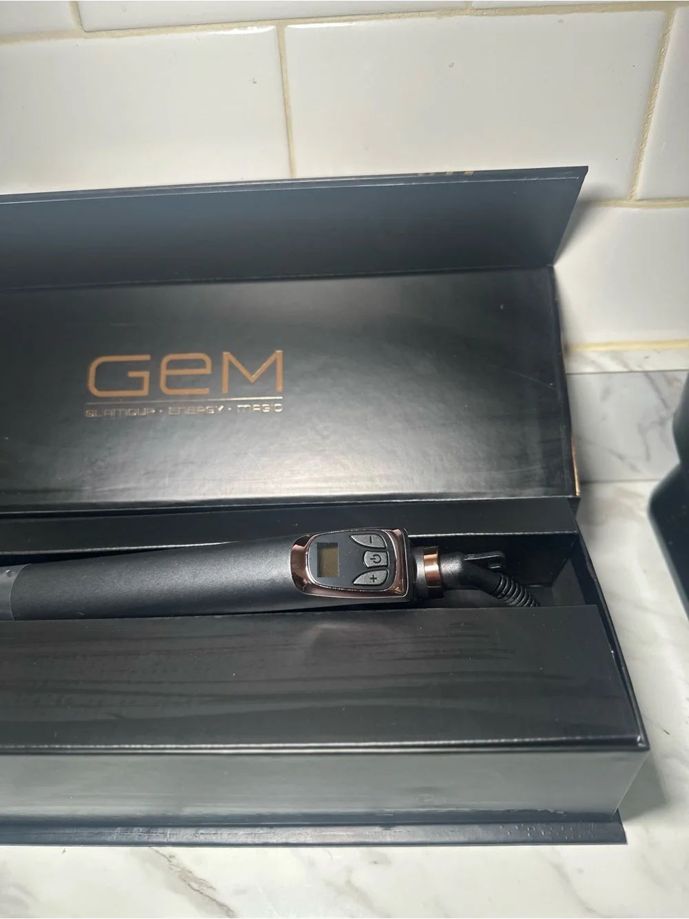 Gem & Harmony Black Hair Straightener with Pink Plates